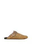 Ansley Slide In Brown Suede & Black Shearling